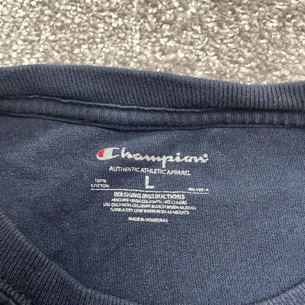 Champion University Of Illinois Graphic T-Shirt Mens Large Navy Blue Crew Tee - Picture 4 of 10